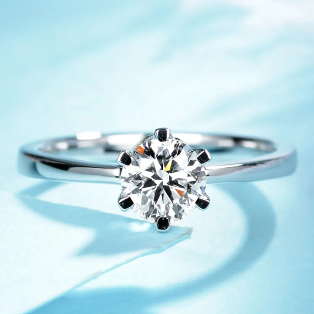 GIA Diamond Solitaire Engagement Ring with Pave Gallery