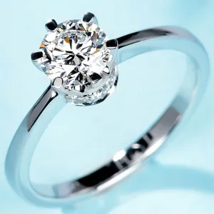 GIA Diamond Solitaire Engagement Ring with Pave Gallery