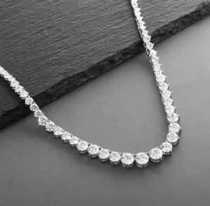 Graduated Cubic Zirconia Tennis Necklace