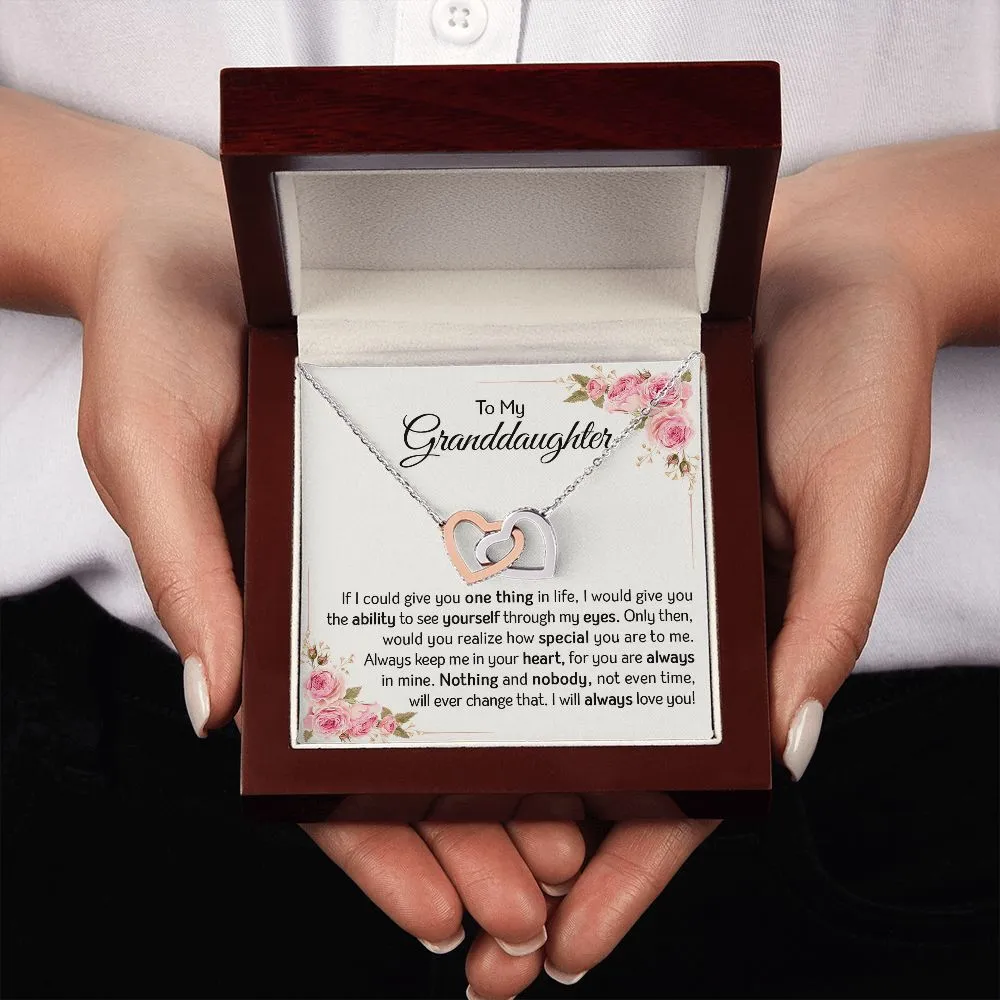 Granddaughter - Always Love You | Rose Gold Connected Hearts Necklace