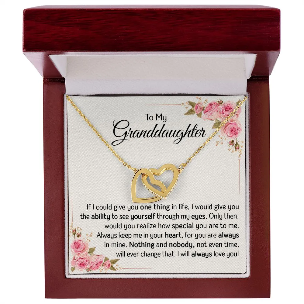 Granddaughter - Always Love You | Rose Gold Connected Hearts Necklace
