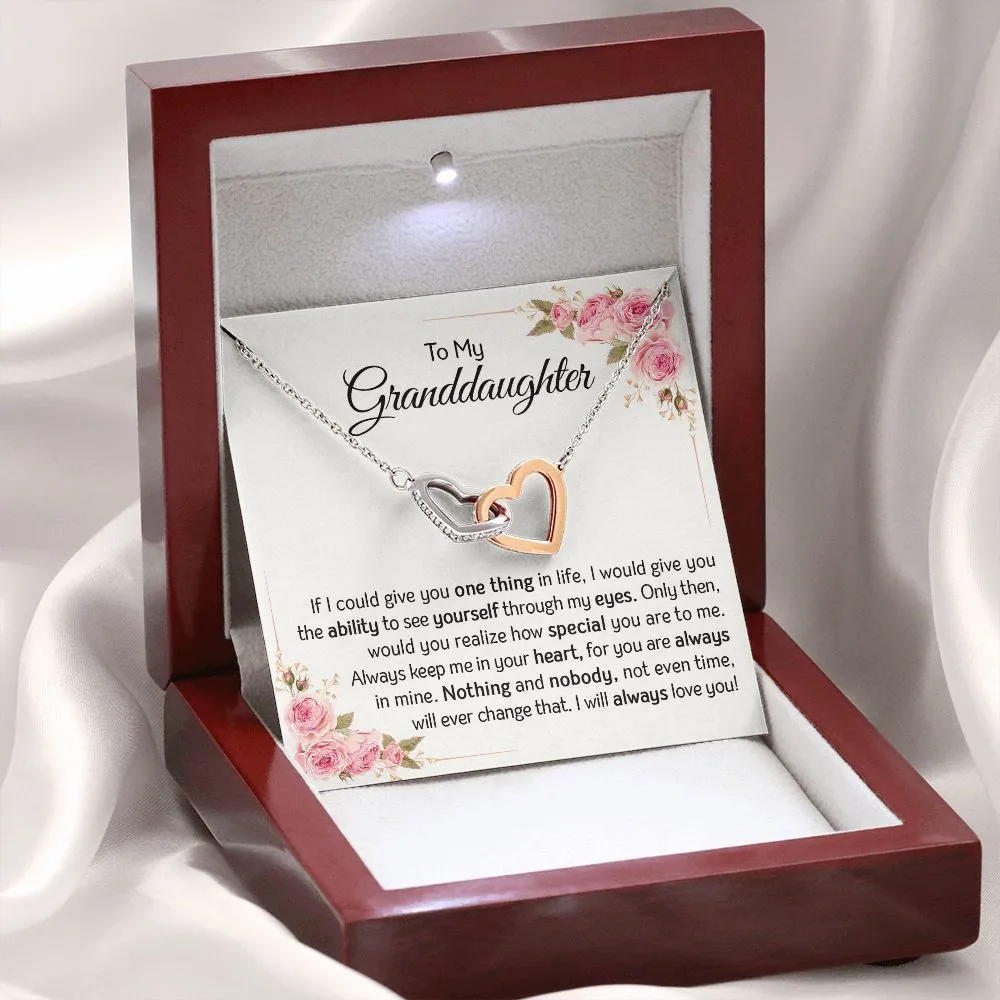 Granddaughter - Always Love You | Rose Gold Connected Hearts Necklace
