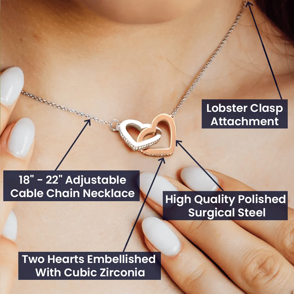 Granddaughter - Always Love You | Rose Gold Connected Hearts Necklace