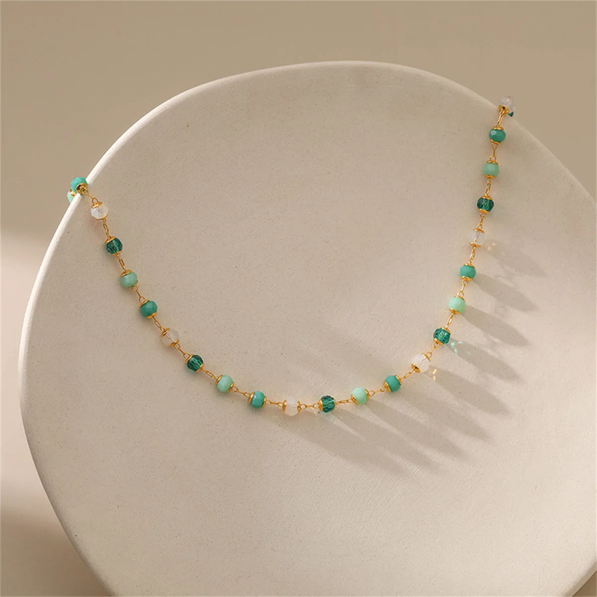 Green Acrylic & 18K Gold-Plated Beaded Necklace
