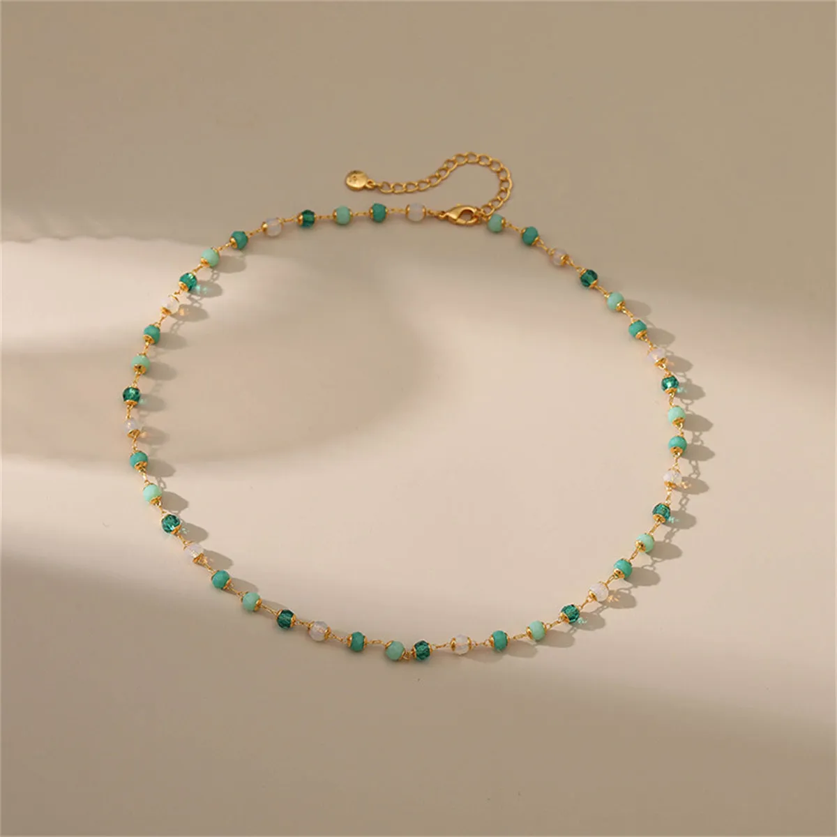 Green Acrylic & 18K Gold-Plated Beaded Necklace