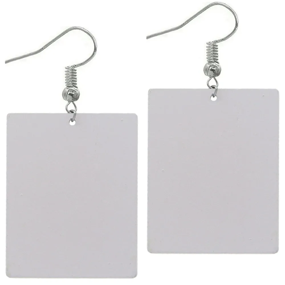 Green Live Your Dream Wooden Earrings