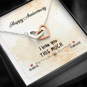 Happy anniversary gift massage card necklace with luxury box