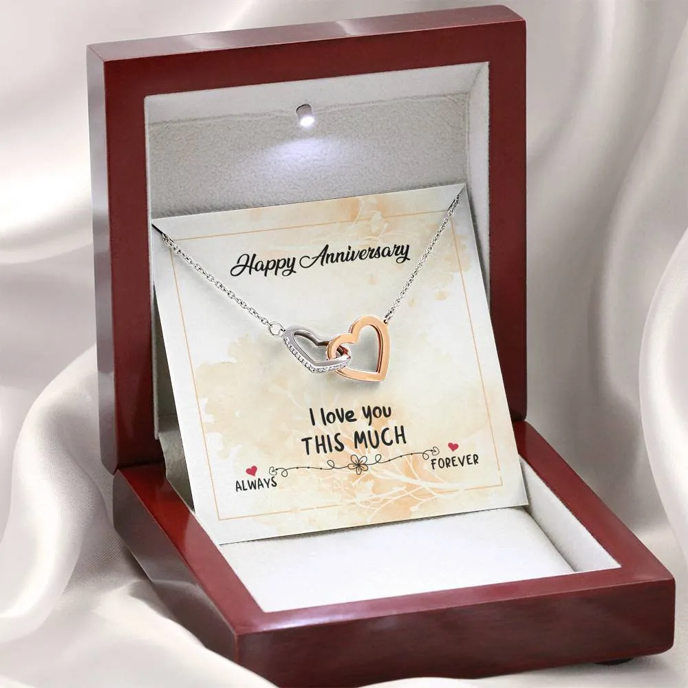 Happy anniversary gift massage card necklace with luxury box