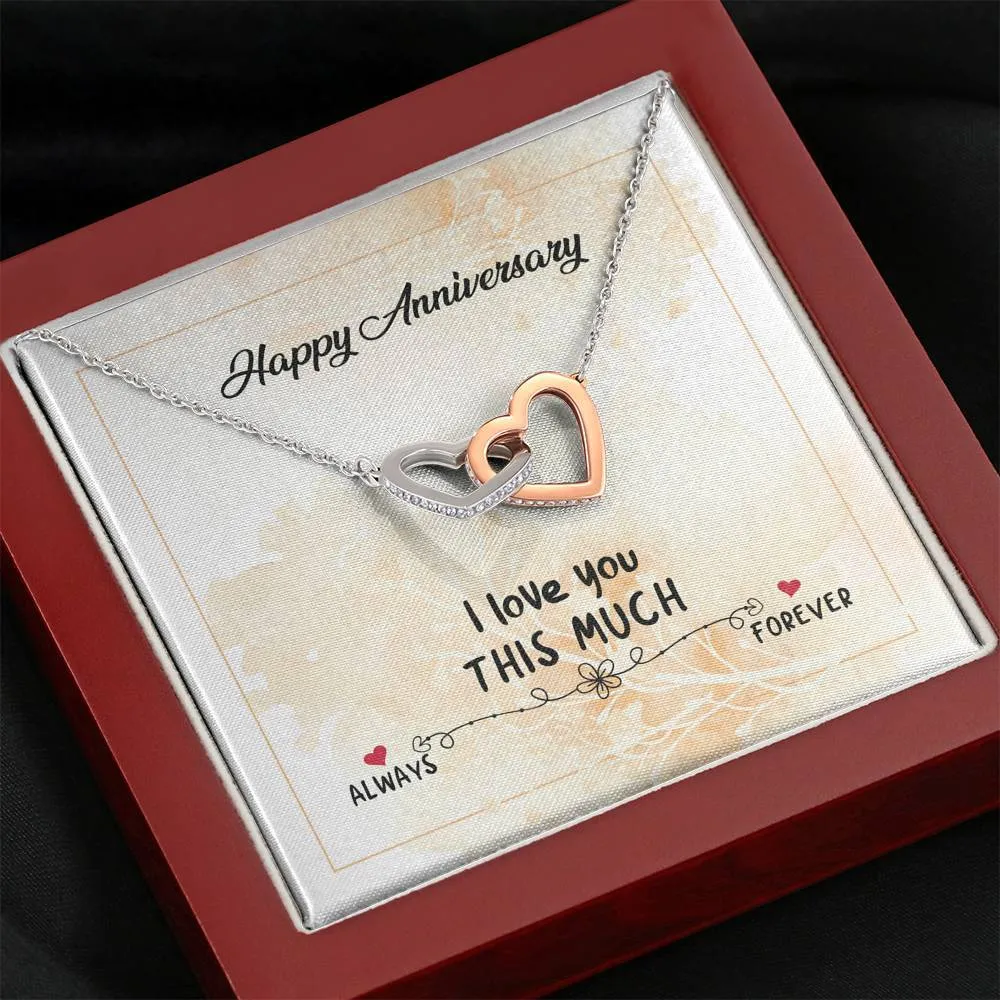 Happy anniversary gift massage card necklace with luxury box