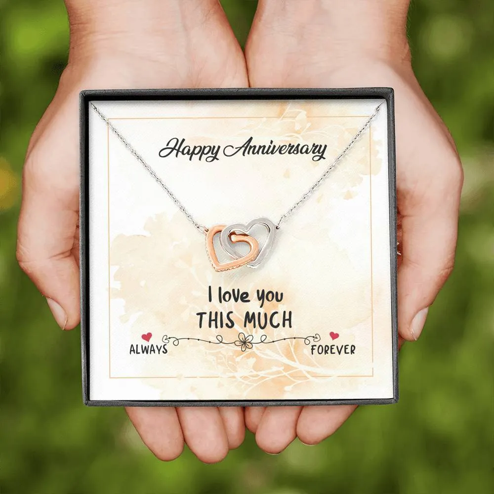 Happy anniversary gift massage card necklace with luxury box
