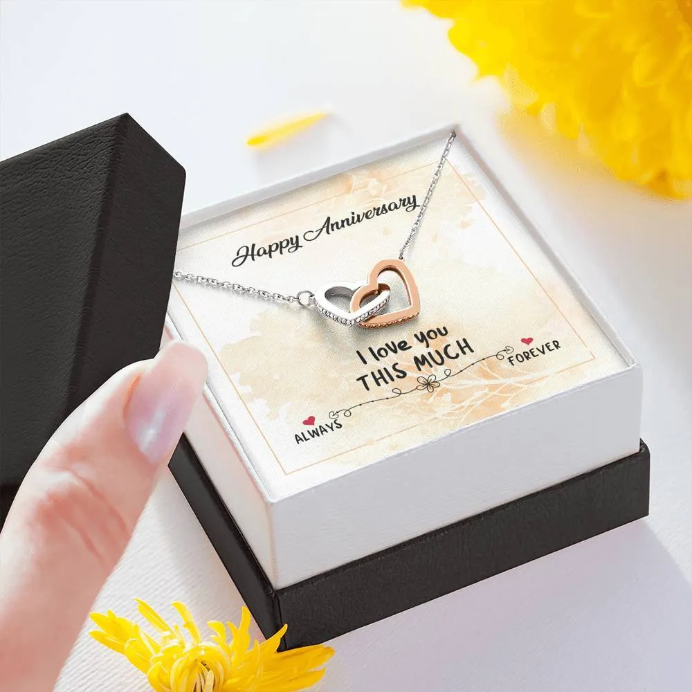 Happy anniversary gift massage card necklace with luxury box