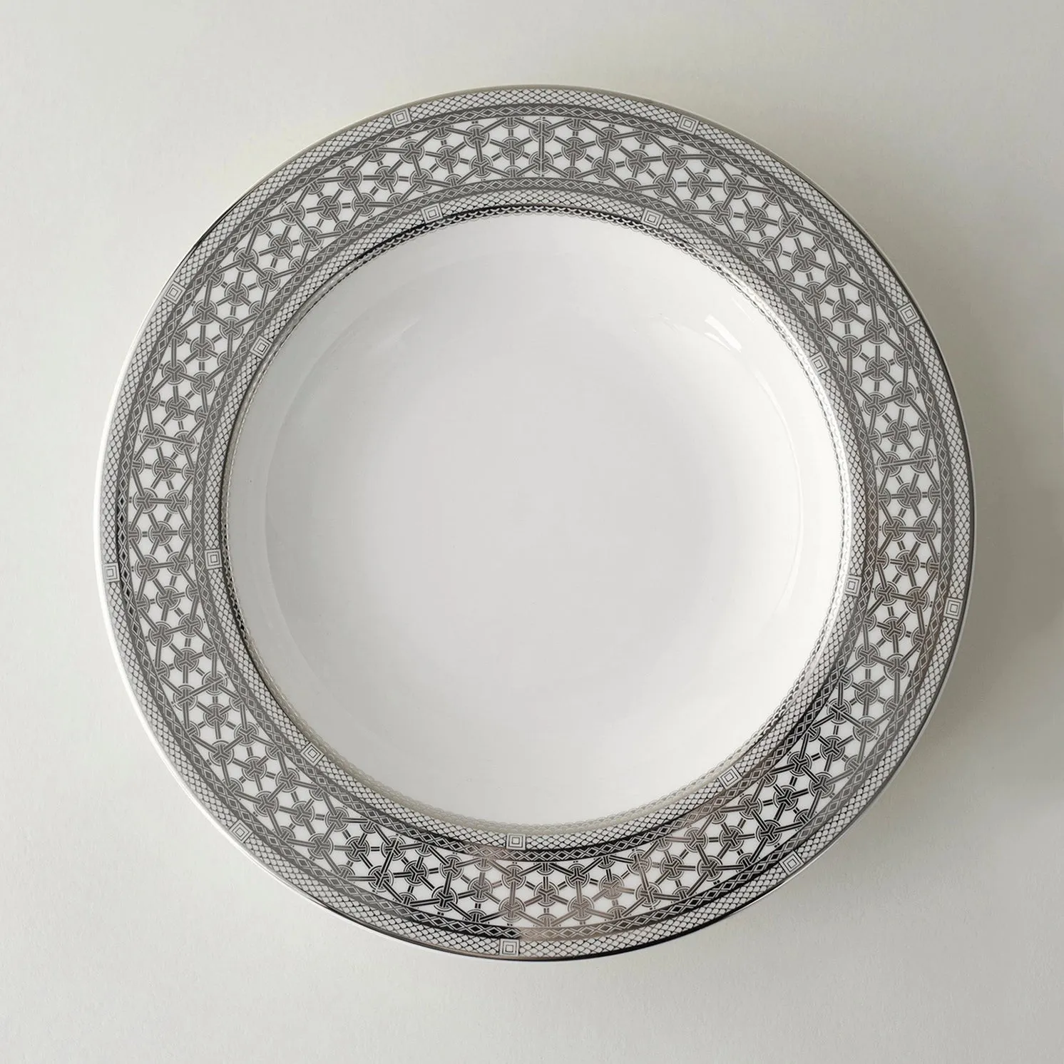Hawthorne Ice Platinum Rimmed Soup Bowl
