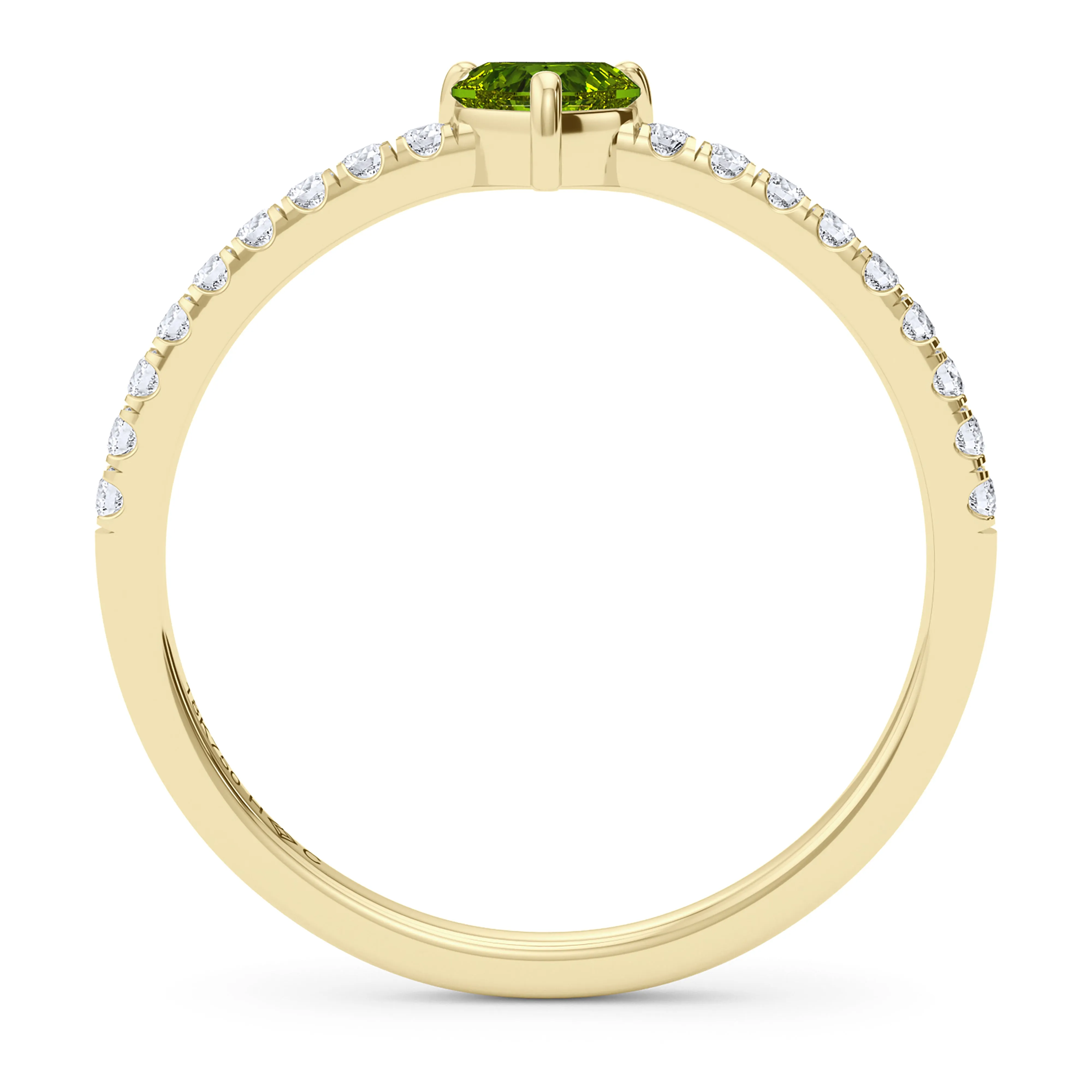 Heart Birthstone and Pave Lab Grown Diamond Ring