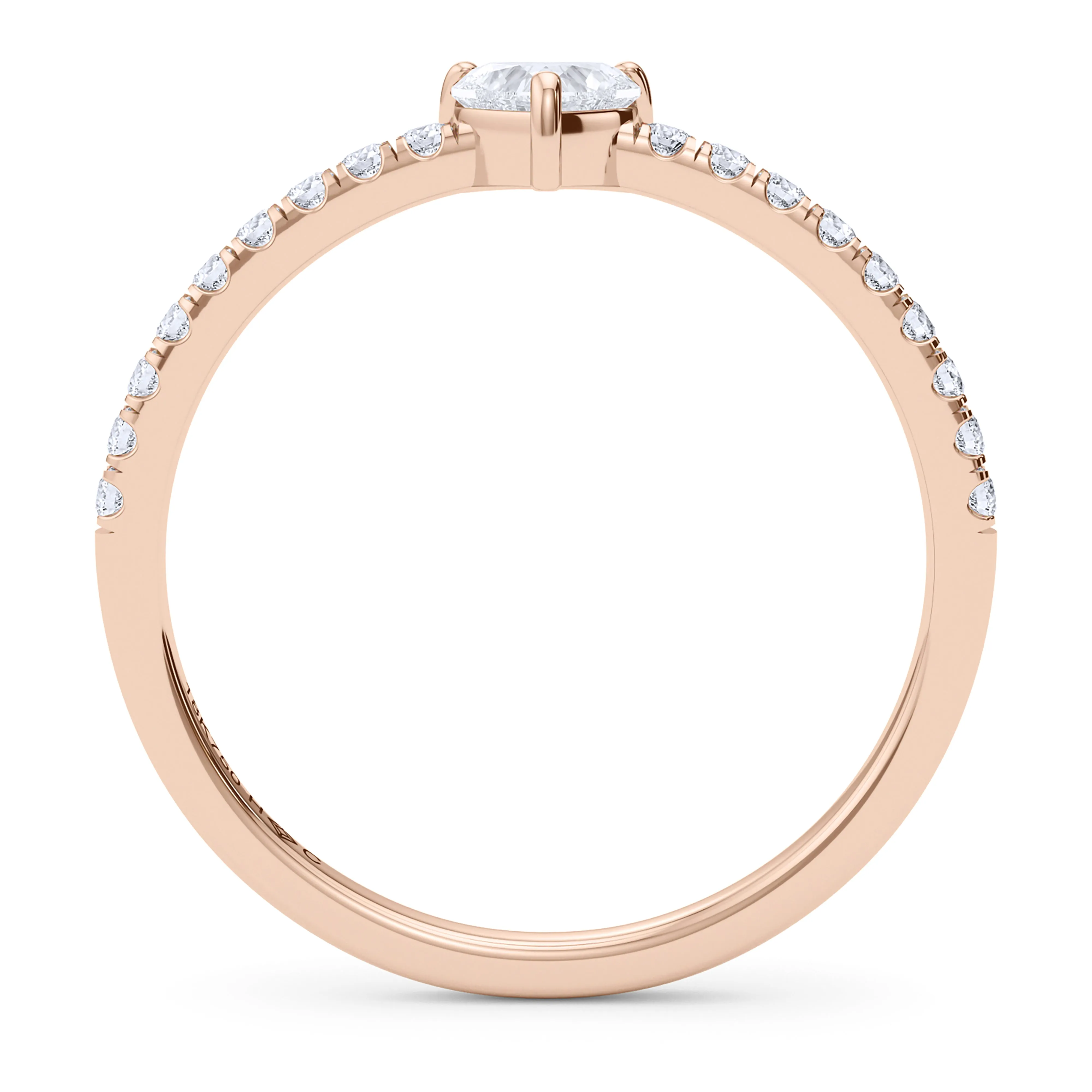 Heart Birthstone and Pave Lab Grown Diamond Ring