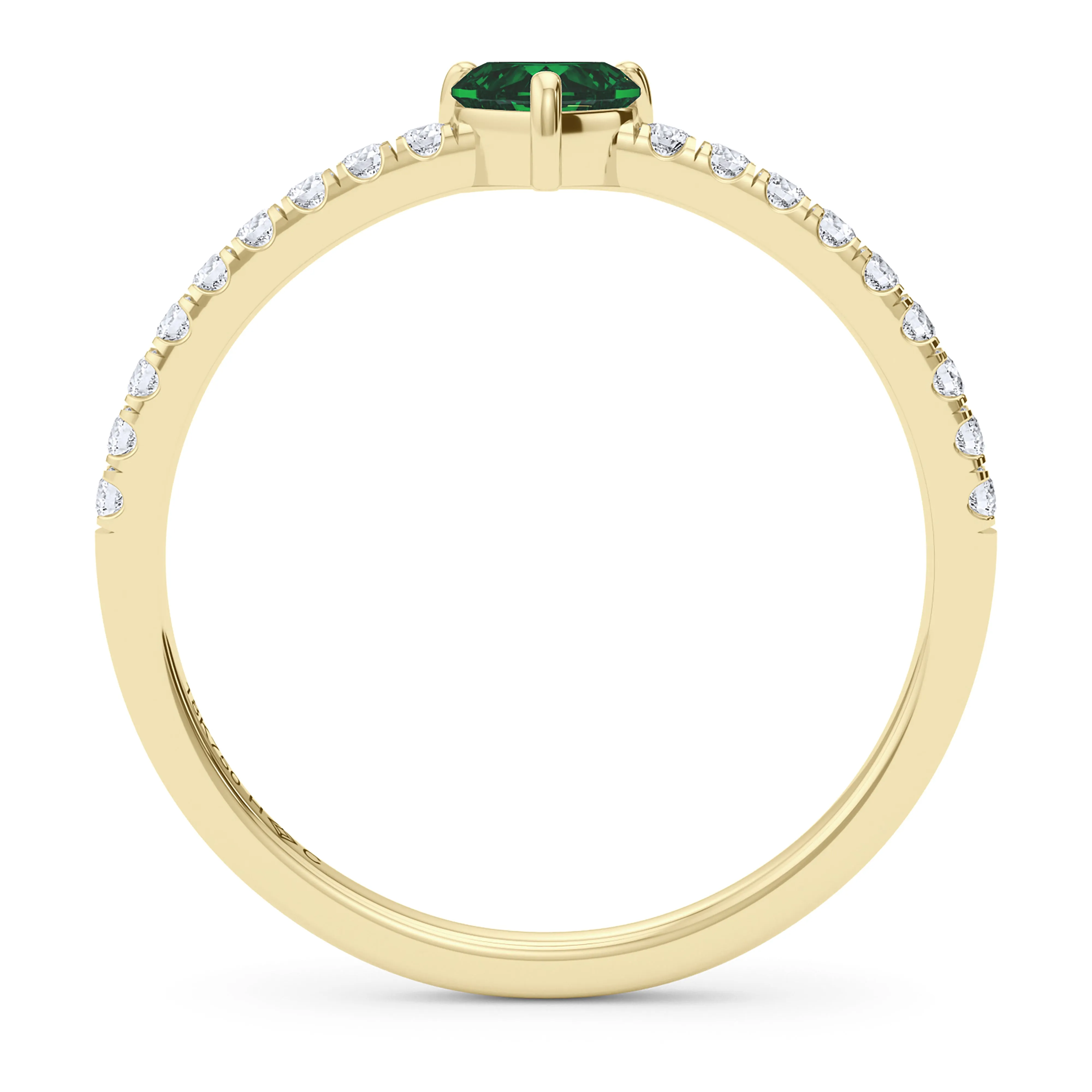 Heart Birthstone and Pave Lab Grown Diamond Ring