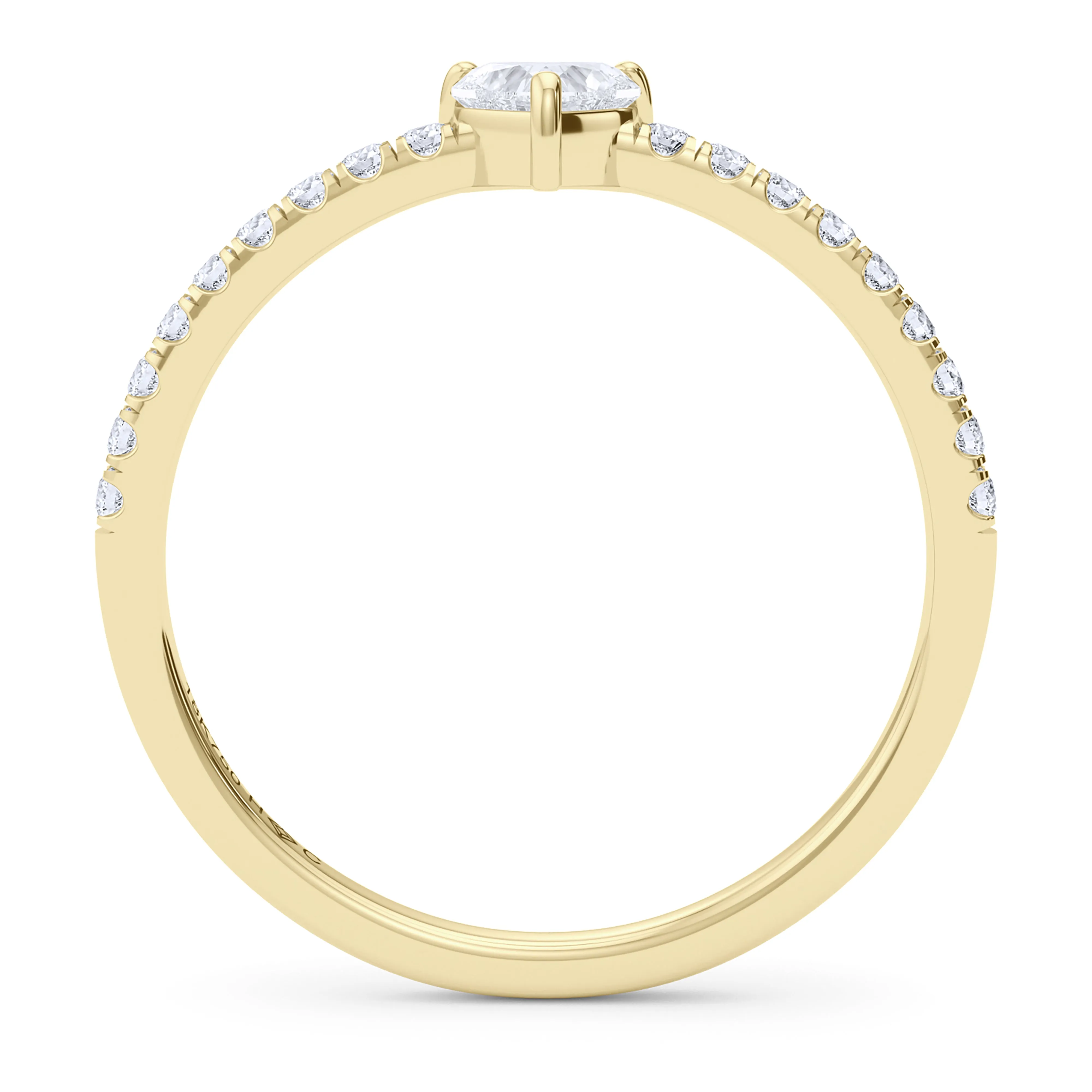 Heart Birthstone and Pave Lab Grown Diamond Ring