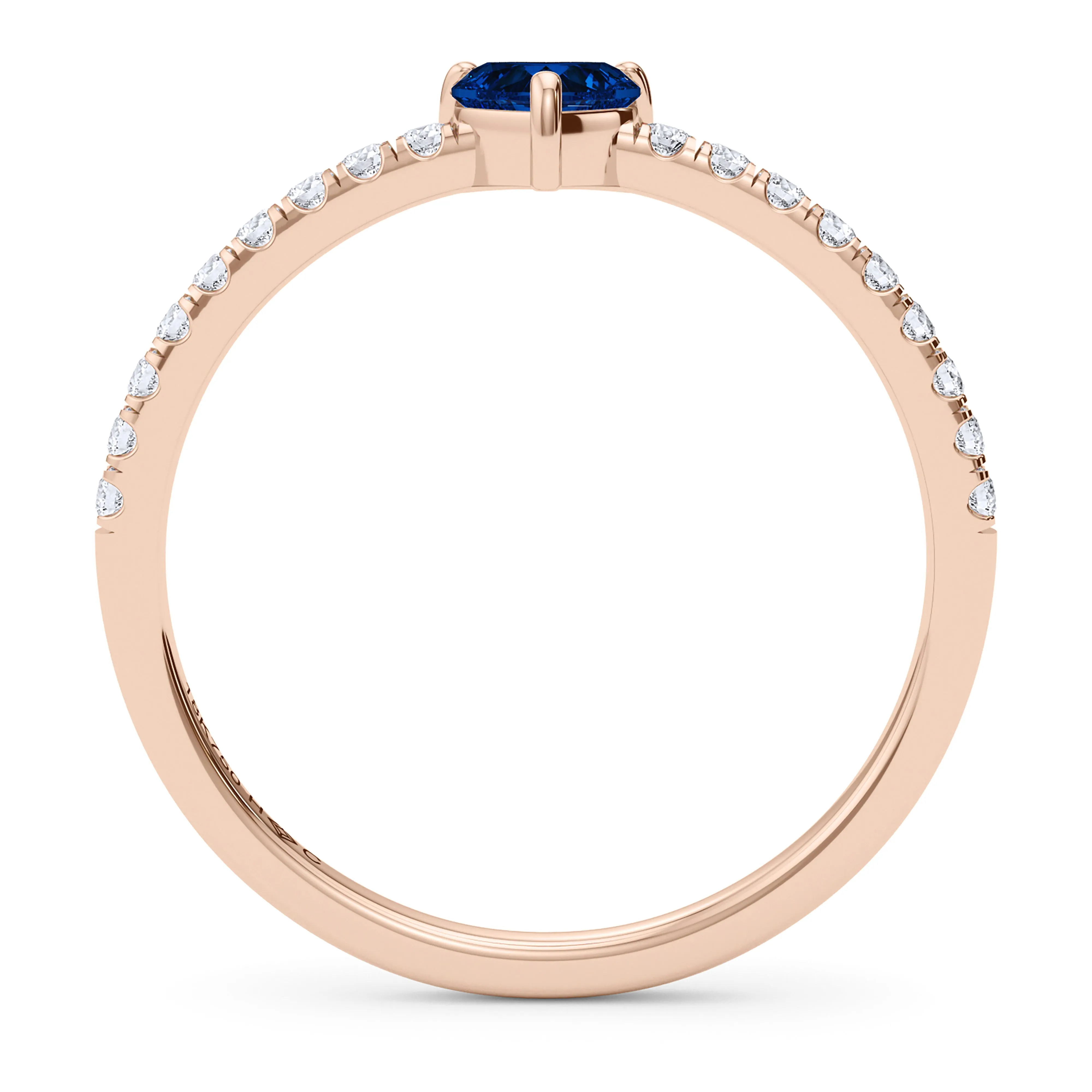 Heart Birthstone and Pave Lab Grown Diamond Ring