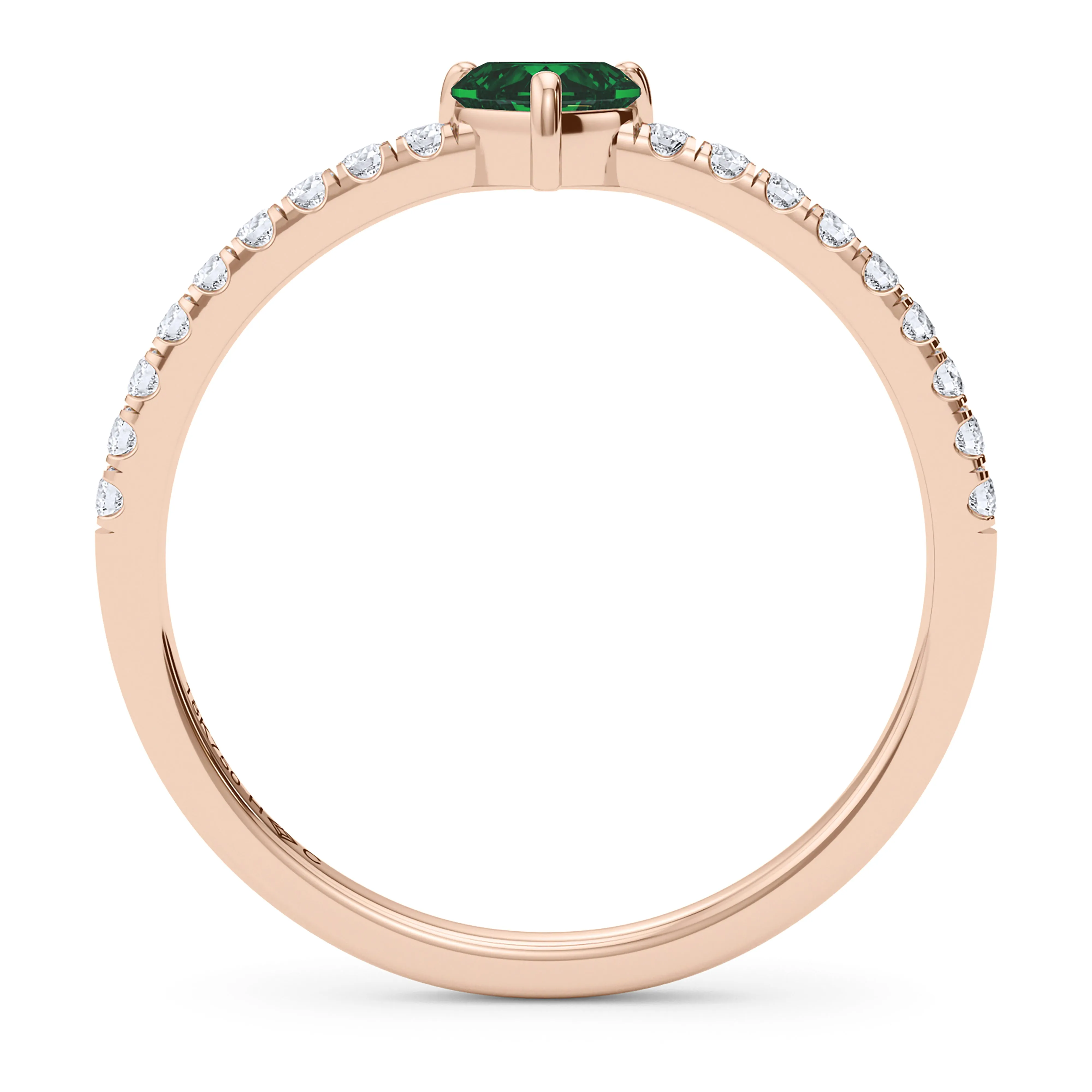 Heart Birthstone and Pave Lab Grown Diamond Ring