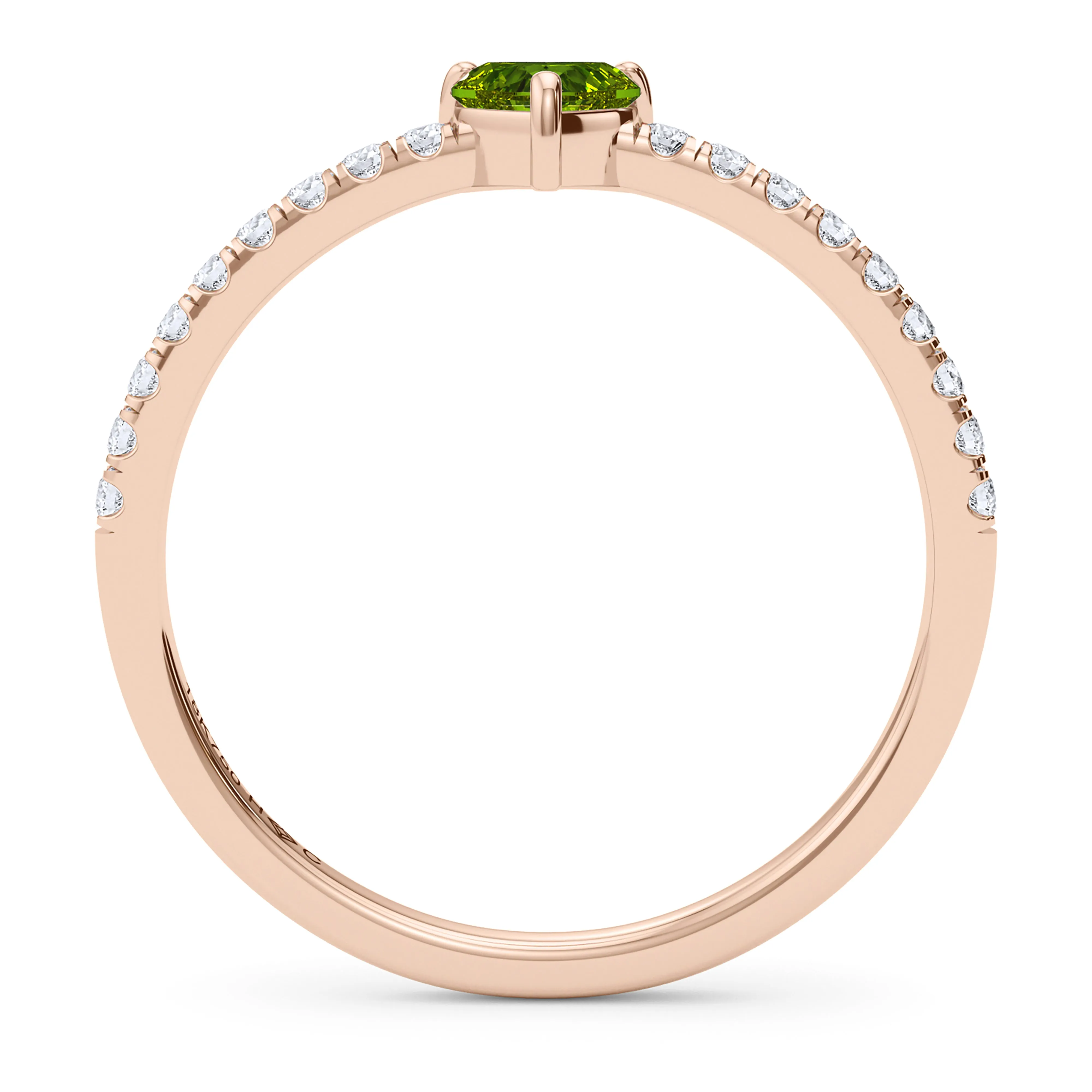 Heart Birthstone and Pave Lab Grown Diamond Ring