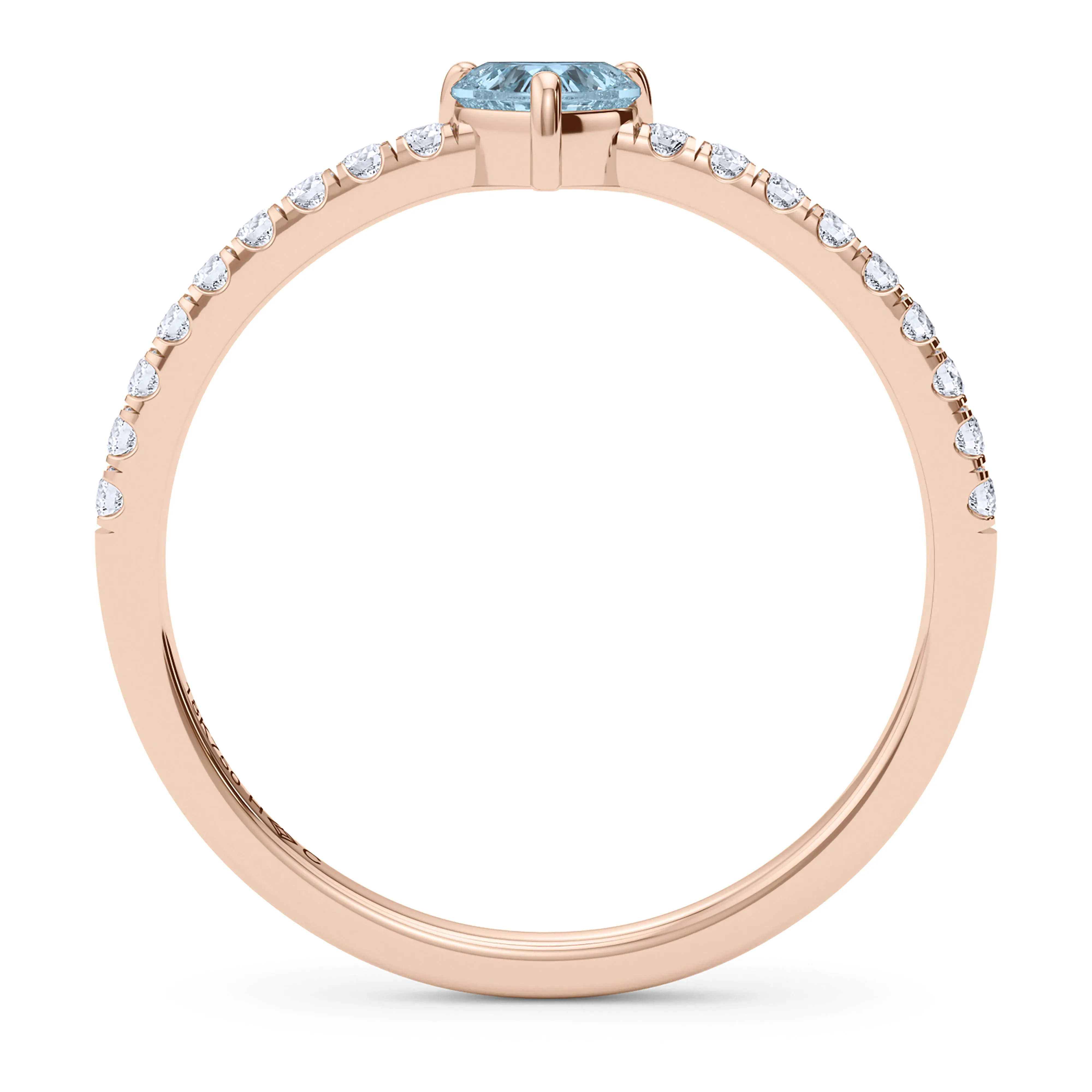 Heart Birthstone and Pave Lab Grown Diamond Ring