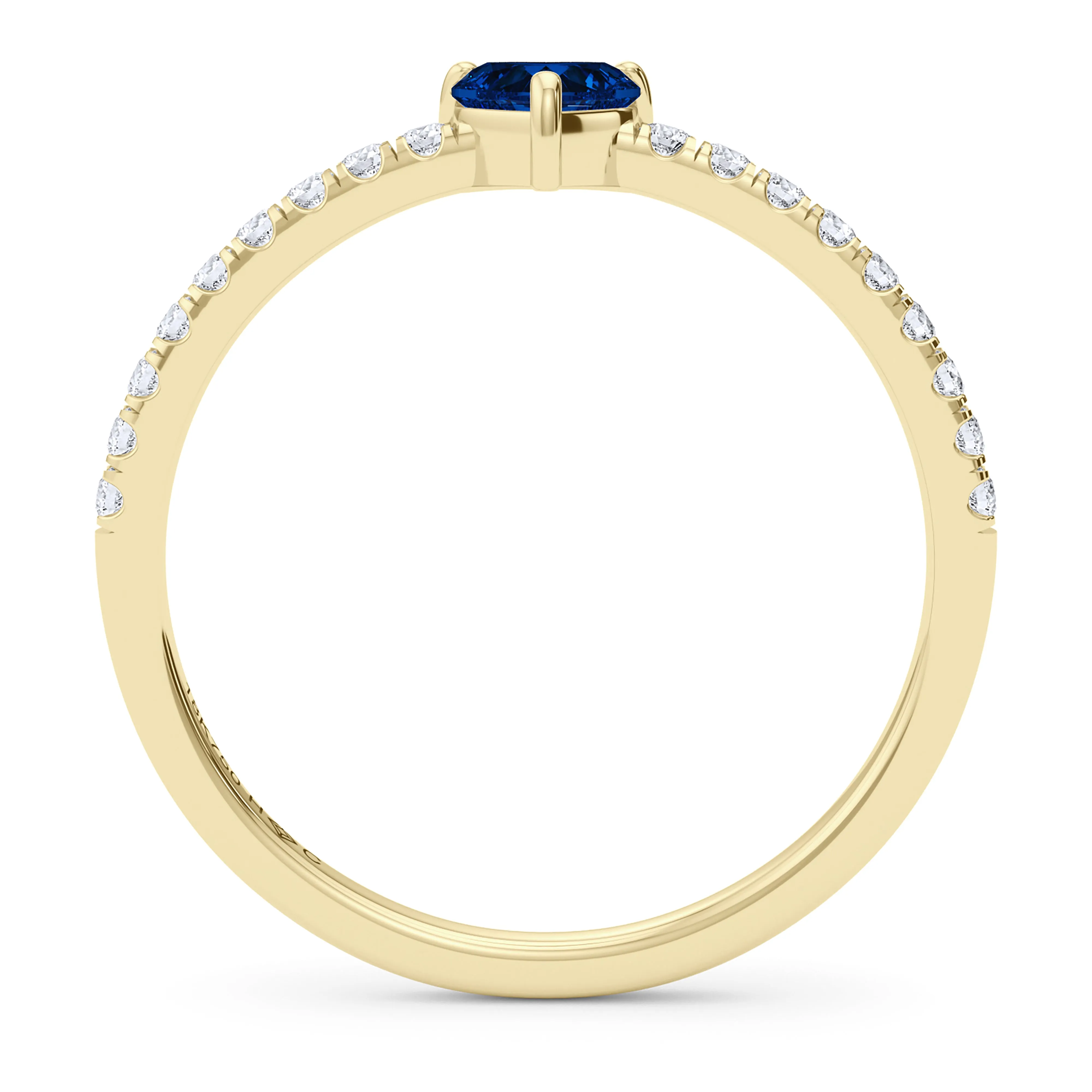 Heart Birthstone and Pave Lab Grown Diamond Ring