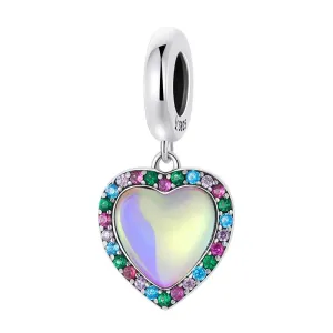 Heart-Shaped Charms with Colorful Diamond