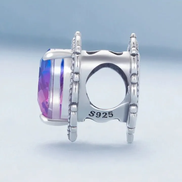 Heart-Shaped Charms with Colorful Diamond