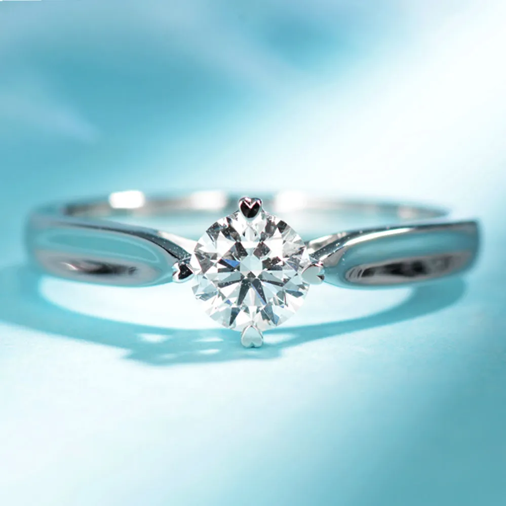 Heart-Shaped Claw GIA Diamond Solitaire Engagement Ring