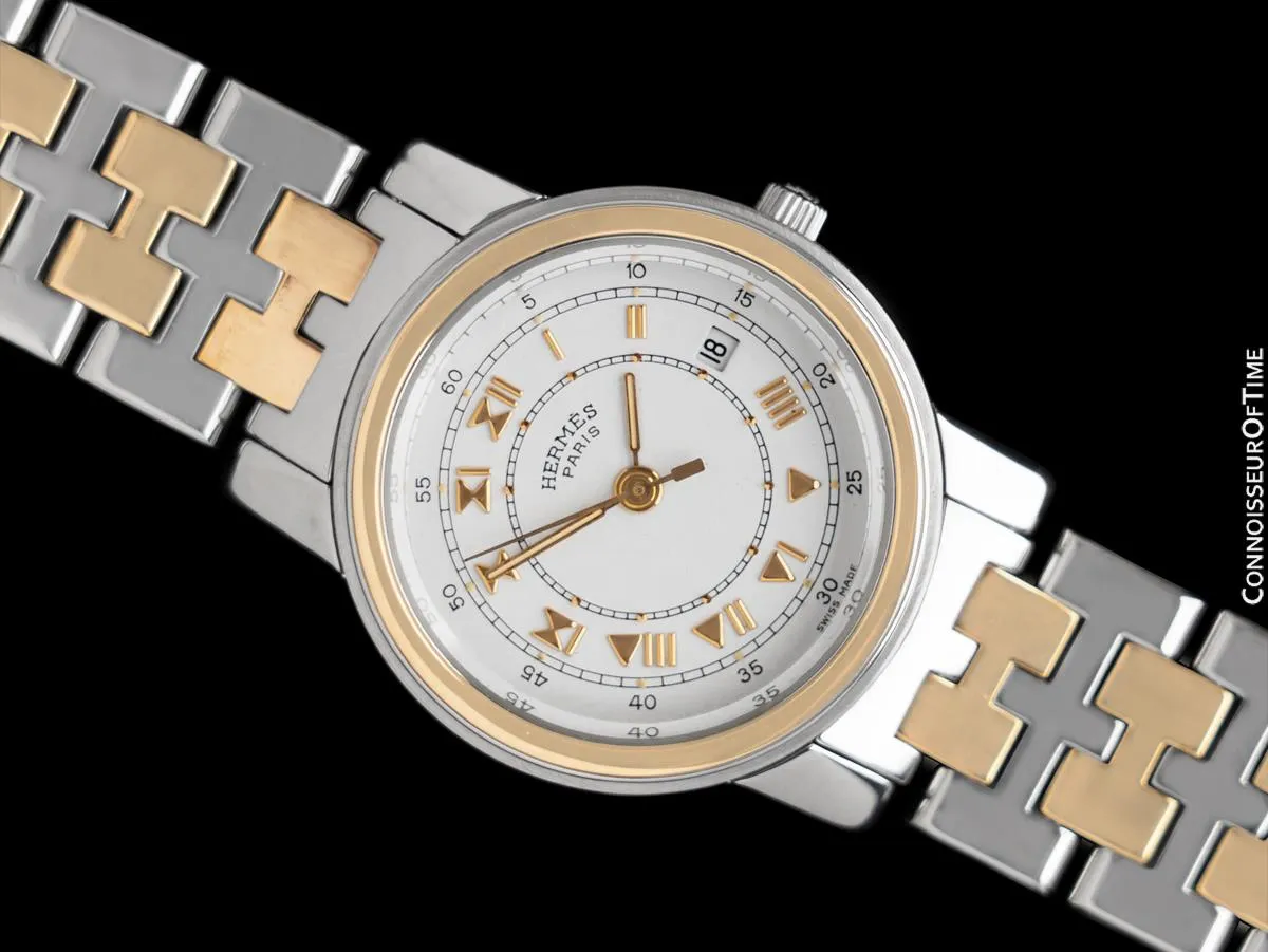 Hermes Carrick Ladies Two-Tone Watch with Bracelet - Stainless Steel & 18K Gold