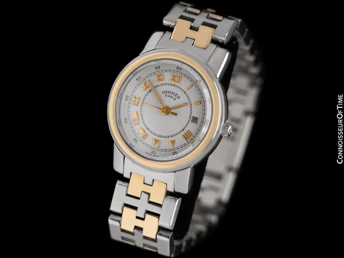 Hermes Carrick Ladies Two-Tone Watch with Bracelet - Stainless Steel & 18K Gold
