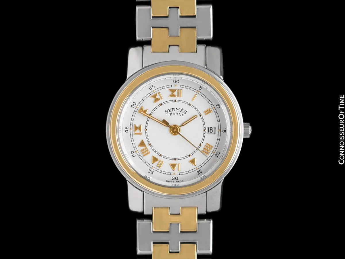 Hermes Carrick Ladies Two-Tone Watch with Bracelet - Stainless Steel & 18K Gold