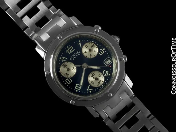 Hermes Ladies Clipper Chronograph Quartz Watch - Stainless Steel