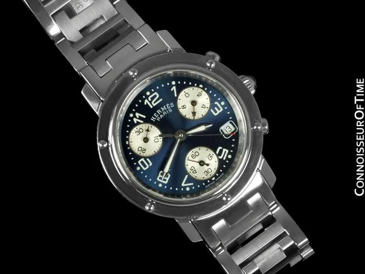 Hermes Ladies Clipper Chronograph Quartz Watch - Stainless Steel