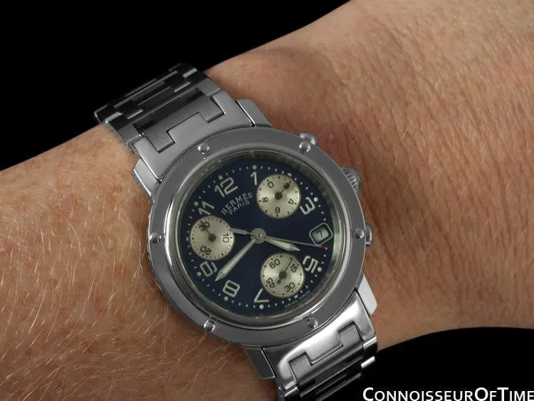 Hermes Ladies Clipper Chronograph Quartz Watch - Stainless Steel