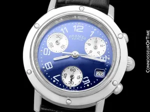 Hermes Ladies Unisex Clipper Chronograph Quartz Watch - Stainless Steel