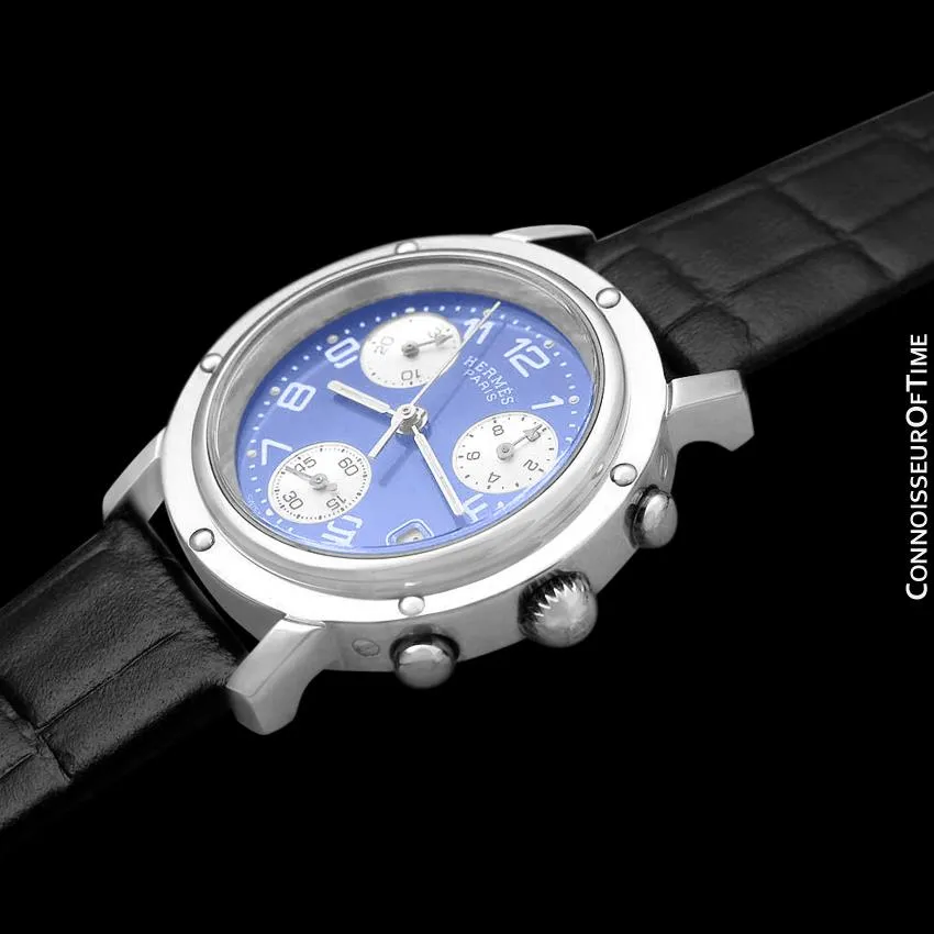Hermes Ladies Unisex Clipper Chronograph Quartz Watch - Stainless Steel