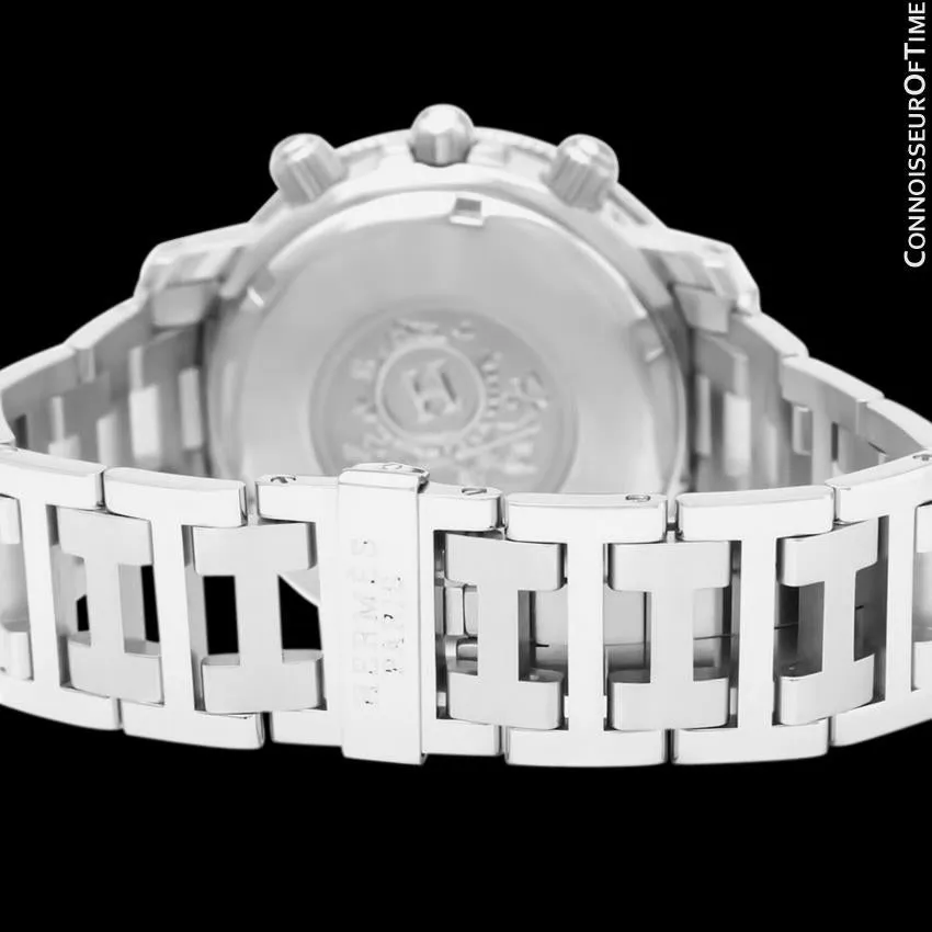 Hermes Mens Clipper Large Size Divers Chronograph Stainless Steel Watch - CL2.910