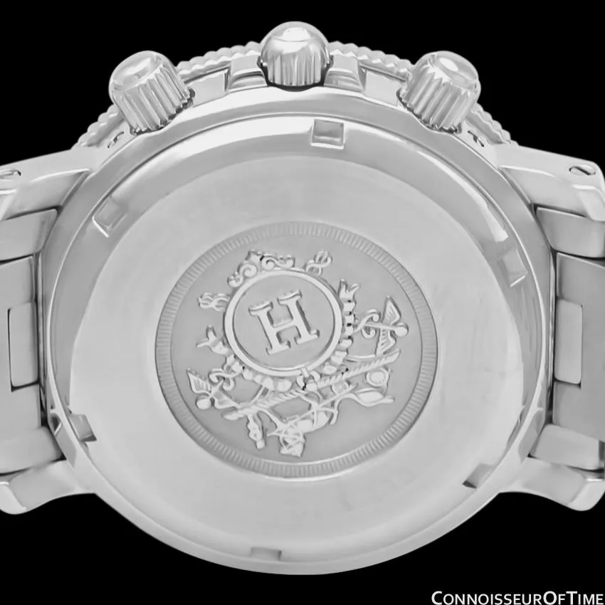 Hermes Mens Clipper Large Size Divers Chronograph Stainless Steel Watch - CL2.910