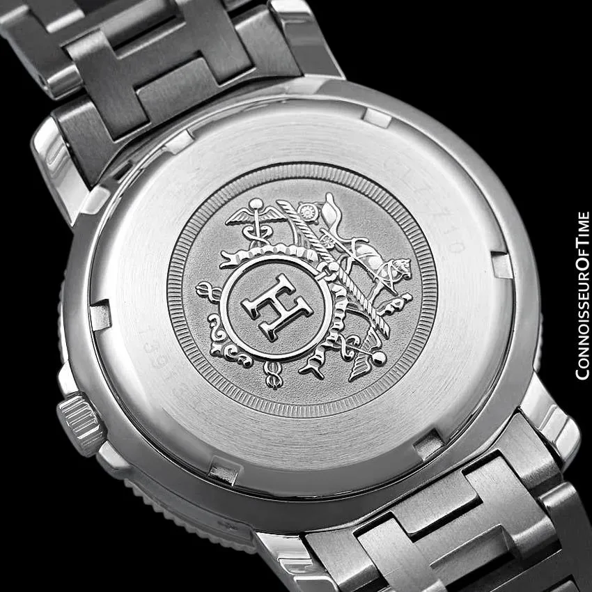Hermes Mens Full Size Clipper Diver Quartz Watch - Stainless Steel