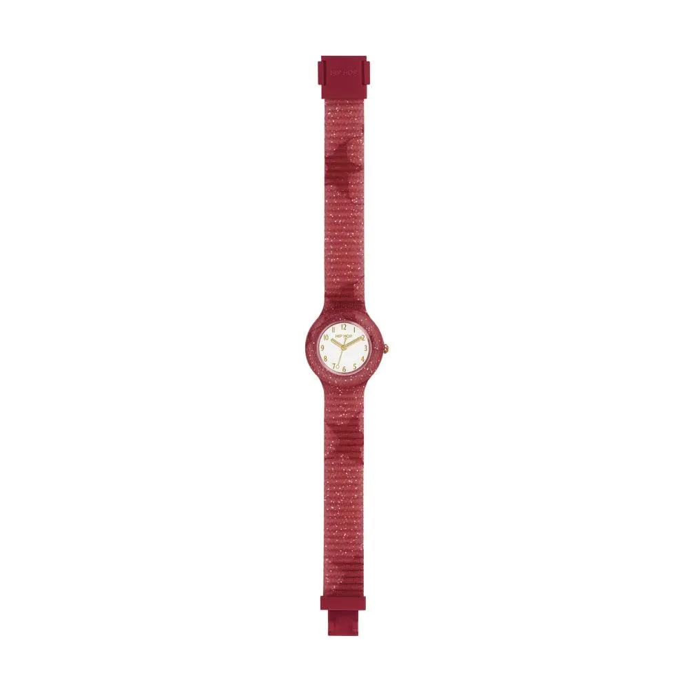 Hip hop clock pink red star lace collection 32mm hwu1225