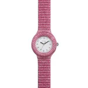 Hip hop fuchsia shimmer crush collection clock 28mm hwu1245