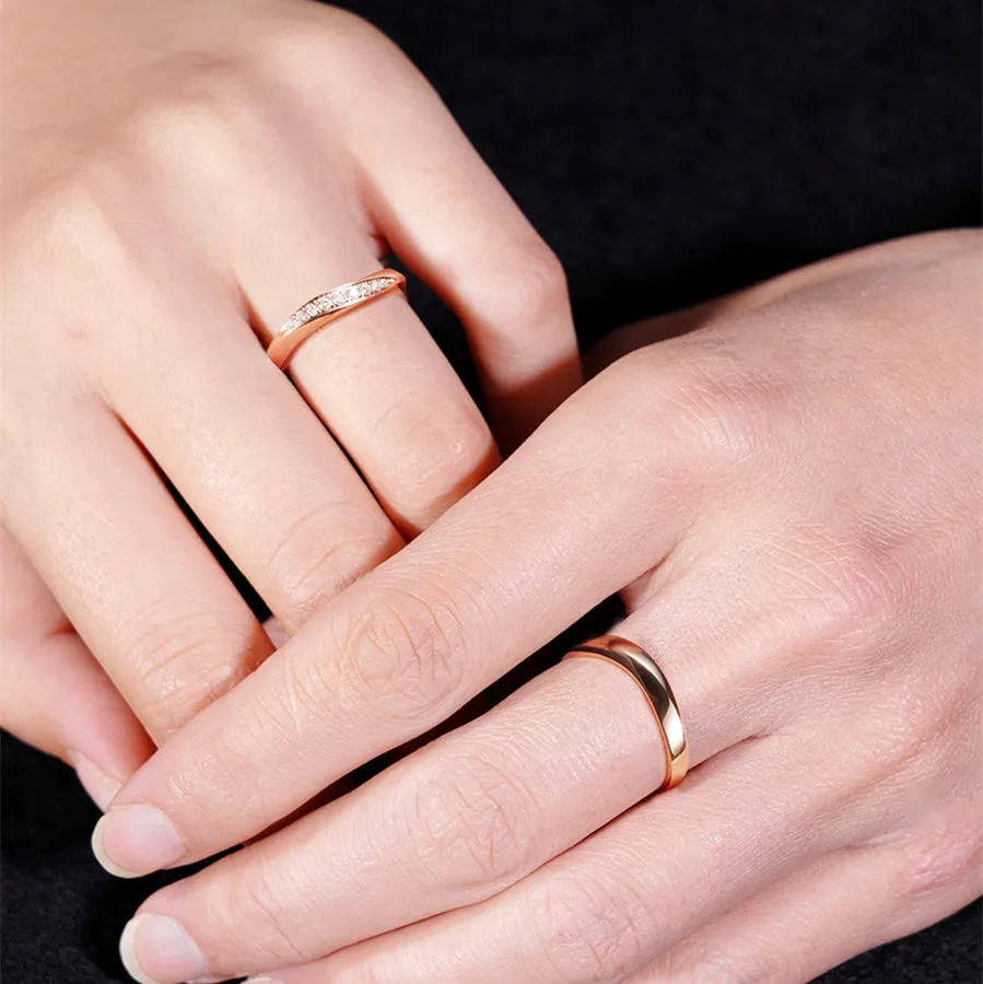 His And Hers Diamond Curved Wedding Ring Set