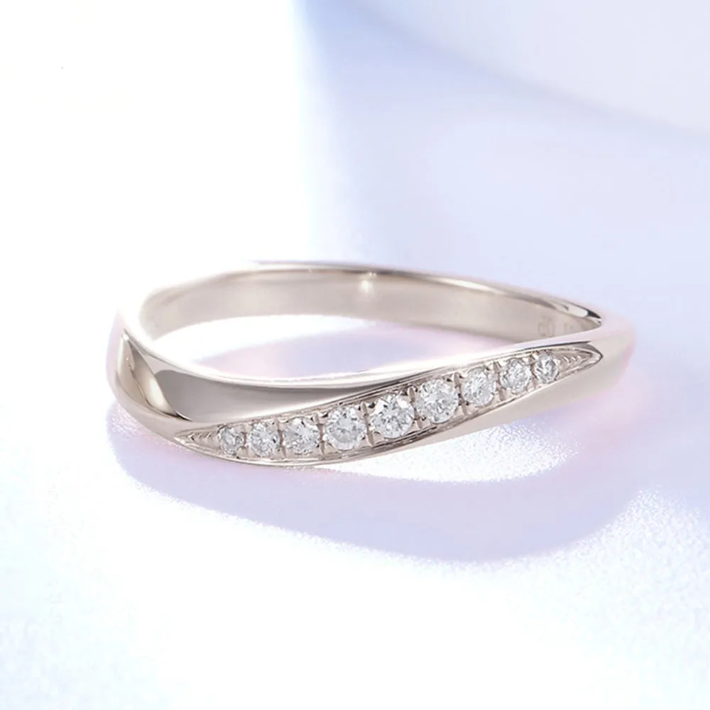 His And Hers Diamond Curved Wedding Ring Set