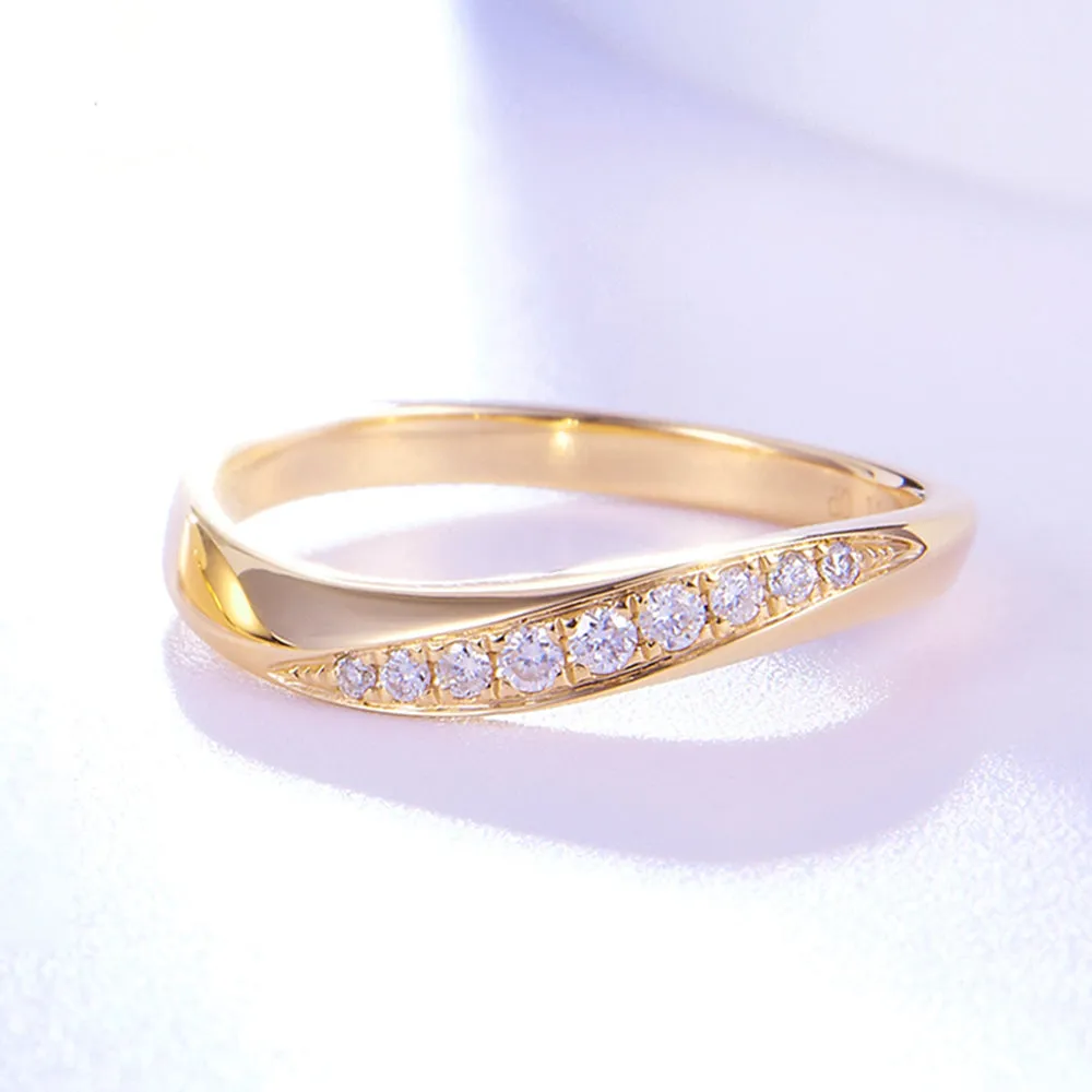His And Hers Diamond Curved Wedding Ring Set
