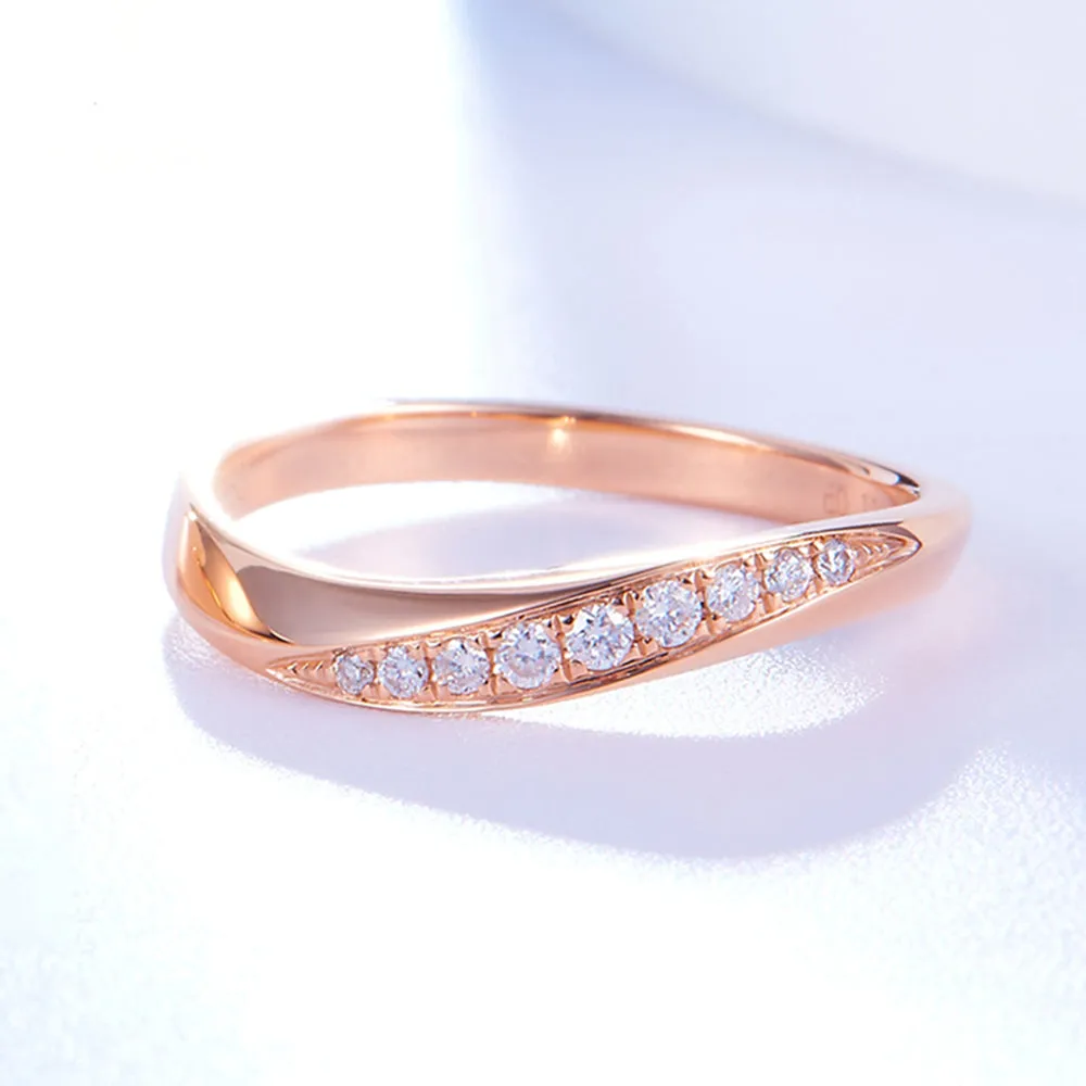 His And Hers Diamond Curved Wedding Ring Set