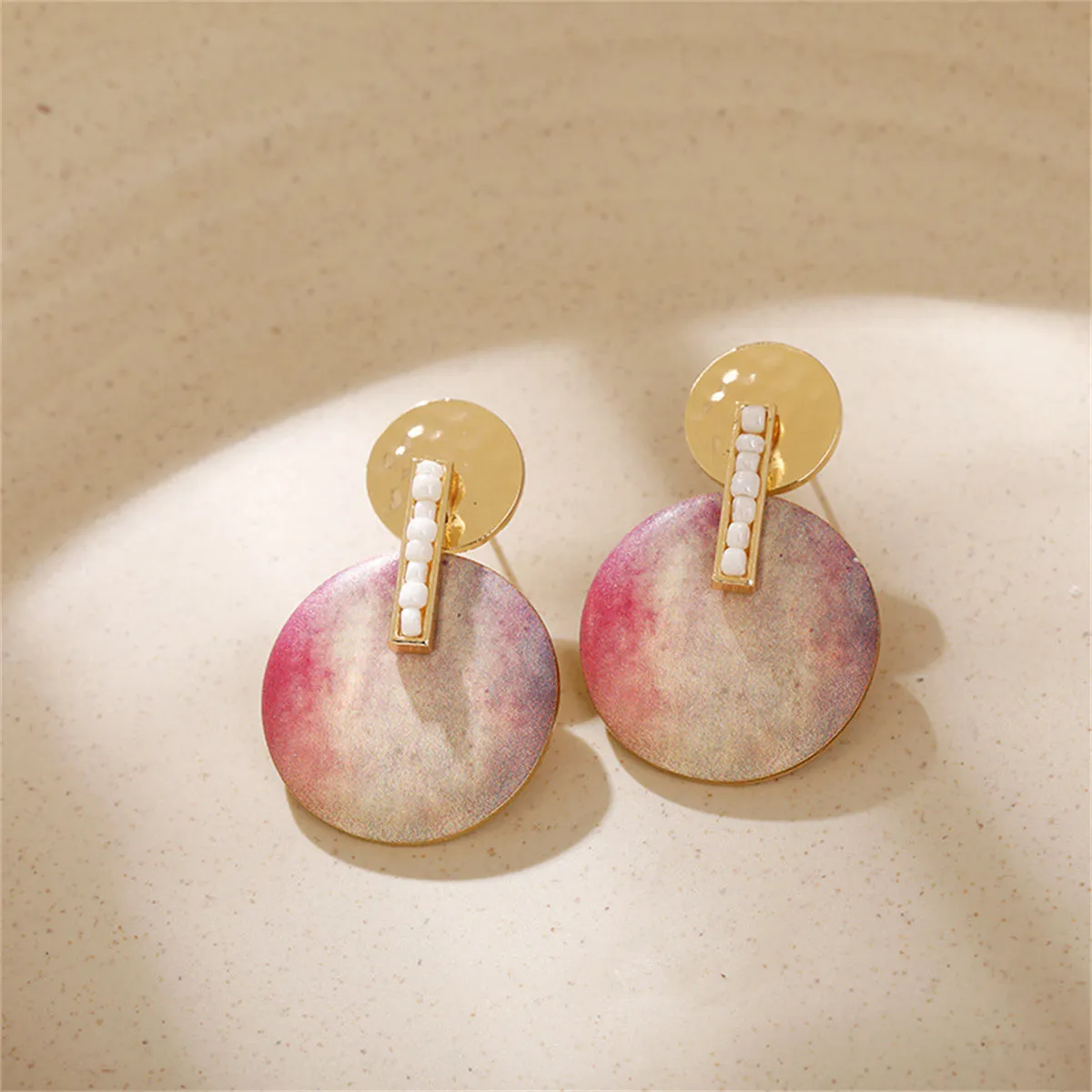 Howlite & Enamel 18K Gold-Plated Round Drop Earrings