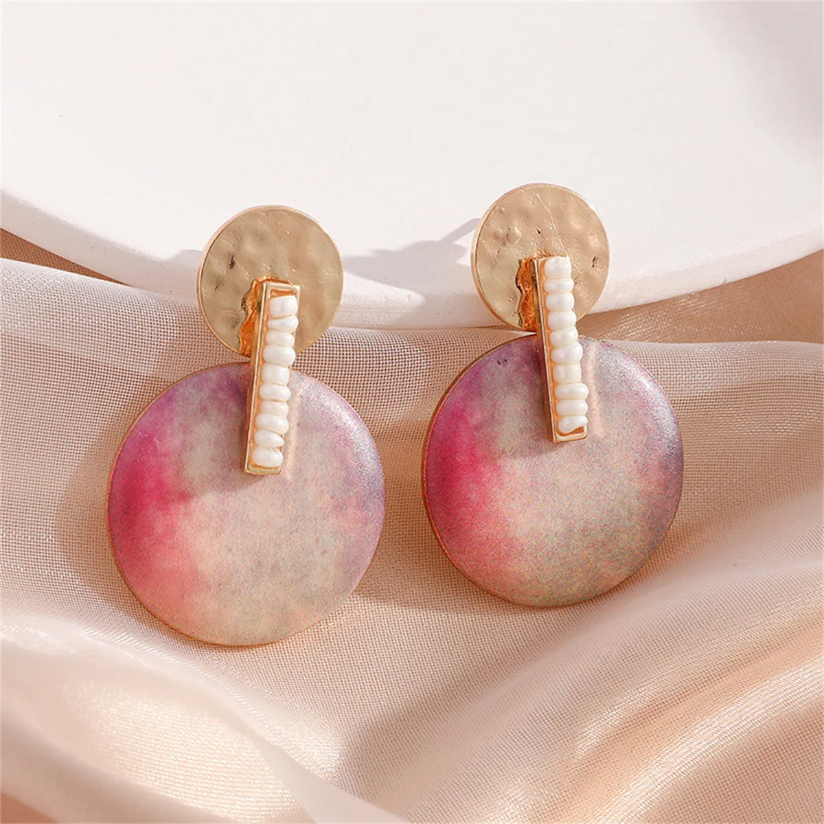 Howlite & Enamel 18K Gold-Plated Round Drop Earrings