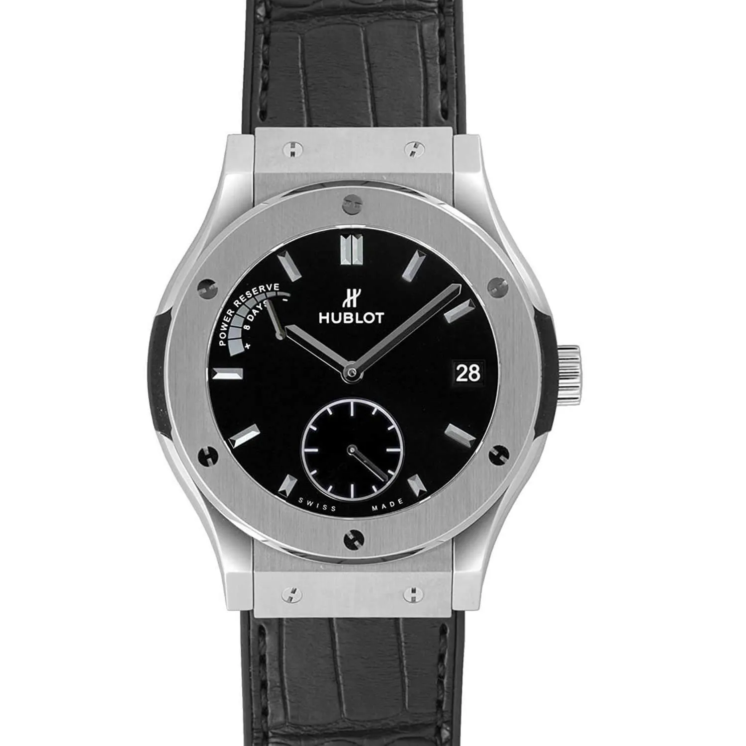HUBLOT CLASSIC FUSION POWER RESERVE 8 DAY 45 MM MEN WATCH 516.NX.1470.LR