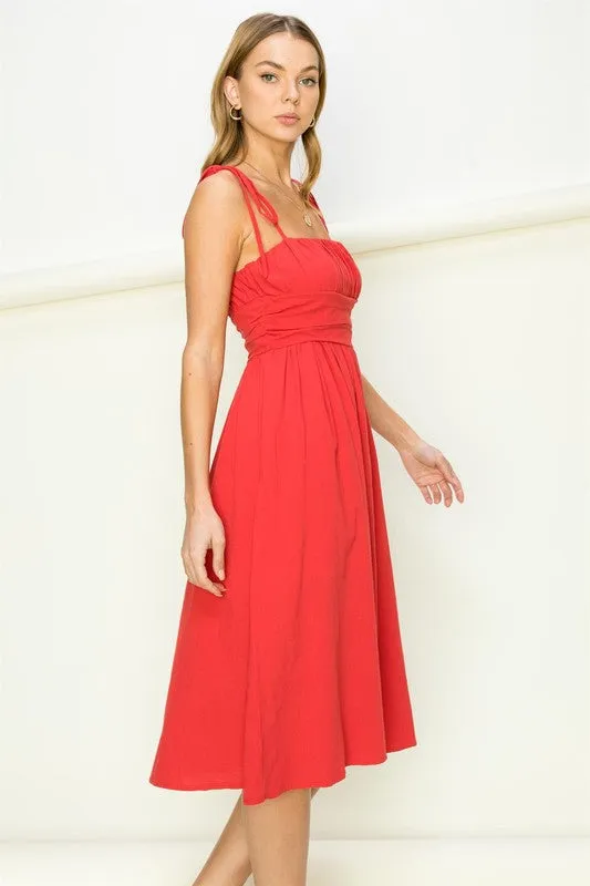 HYFVE Get a Clue Tie-Strap Midi Dress