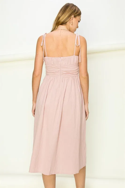HYFVE Get a Clue Tie-Strap Midi Dress